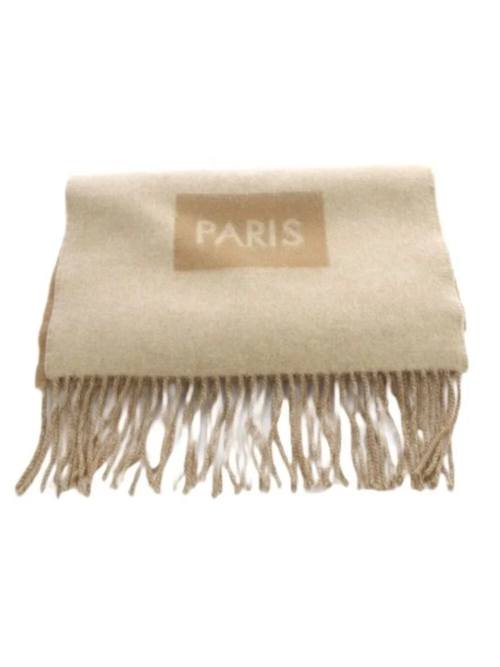 Louis Vuitton Echarpe Baroda Scarf Cashmere Fringe Beige Brown - Picture 6 of 8
